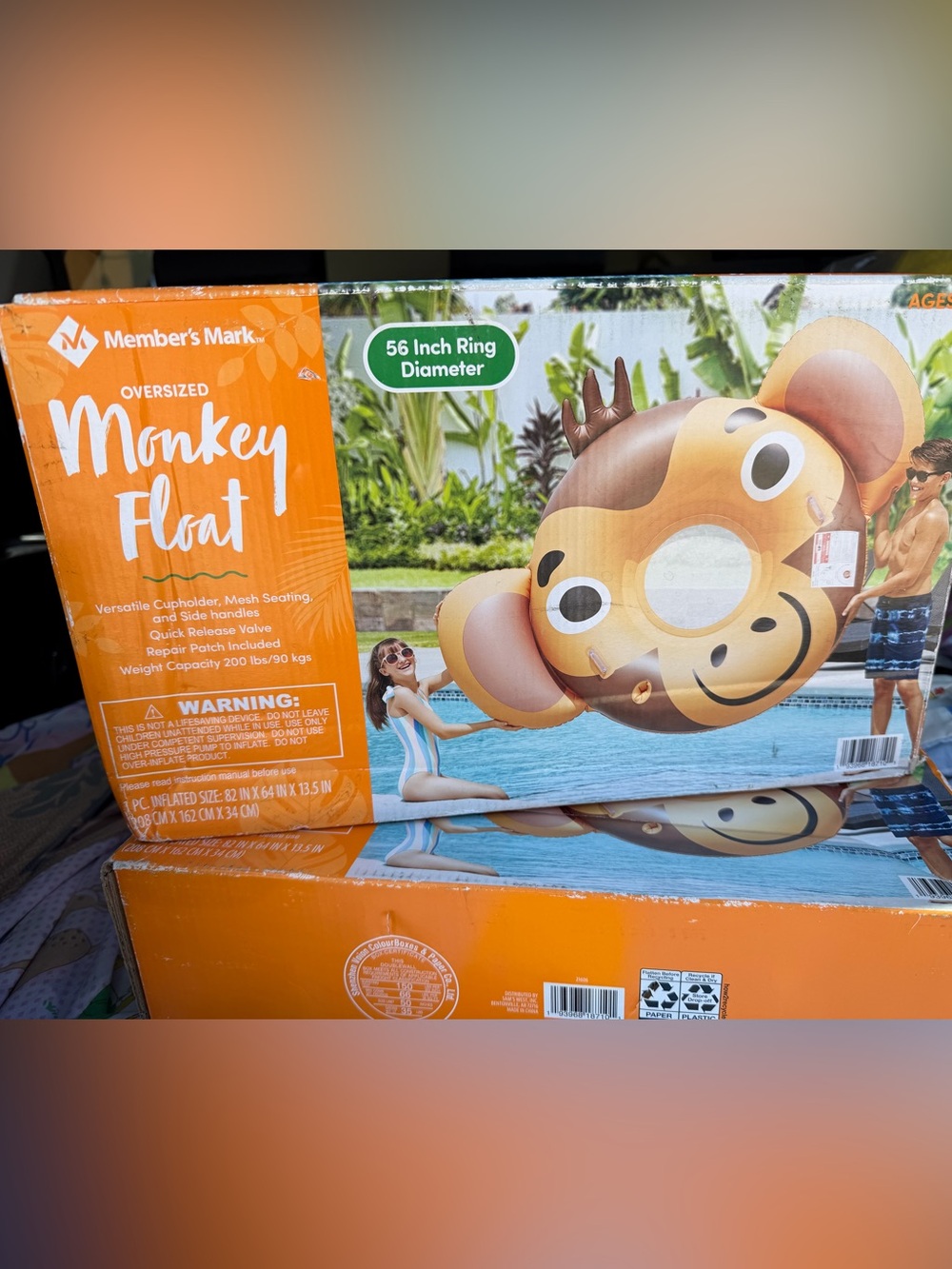 Monkey Float Inflatable Pool Ring – Brown